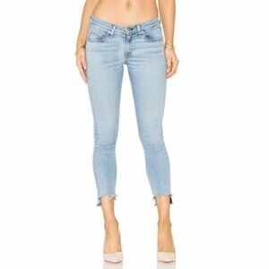 Rag & Bone Capri Skinny Jeans in Wiley Raw Step Hem Light Wash